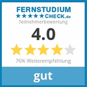 Bewertungssiegel von fernstudiumcheck.de Bewertungssiegel von fernstudiumcheck.de